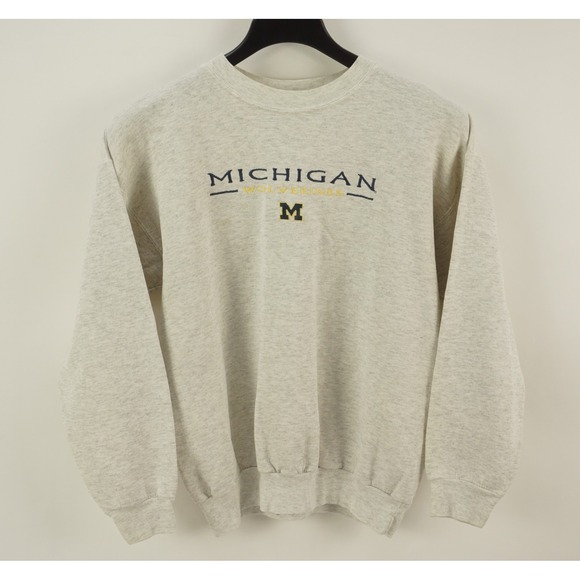 Vintage Other - Vintage Michigan Wolverines College Football Sweatshirt Womens Medium Ivory Gray